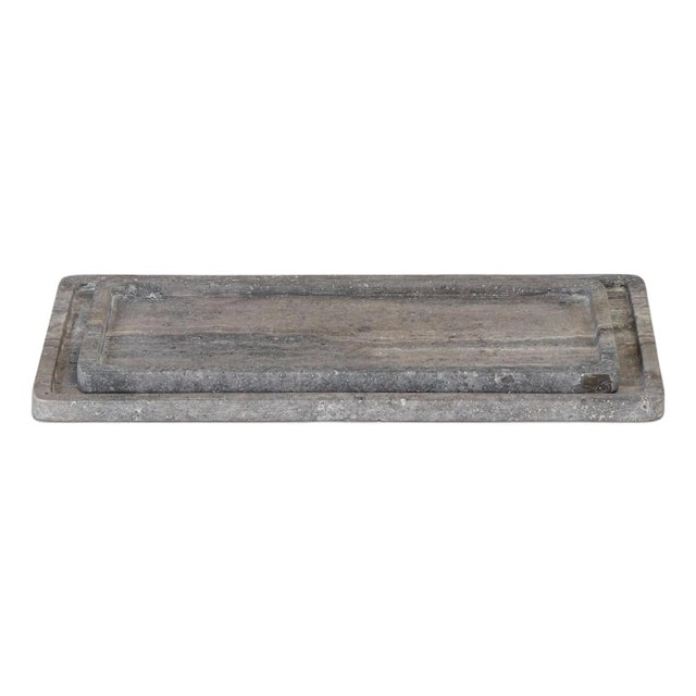 Regina Andrew Sutton Travertine Tray Set, Grey For Sale
