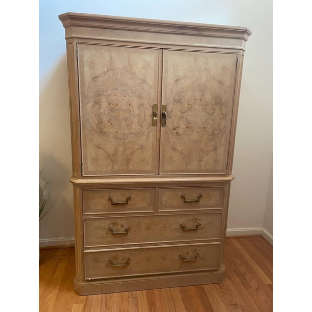 Tan 1980s Drexel Heritage Corinthian Olive Ash Burl 2-Piece Bedroom Set For Sale - Image 8 of 12