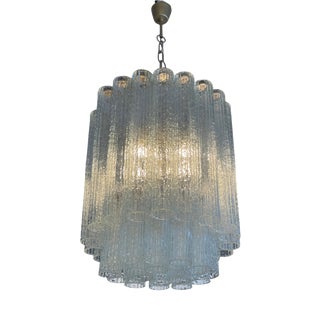 Tronchi Chandelier in Murano Glass with Brass Frame by Venini, 1960s For Sale