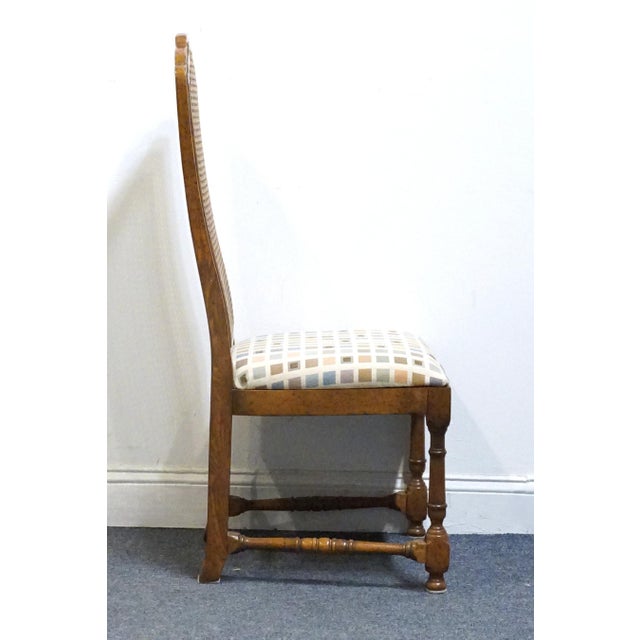 English Drexel Furniture Bishopsgate Collection Solid Walnut English Tudor Style Cane Back Dining Side Chair For Sale - Image 3 of 7
