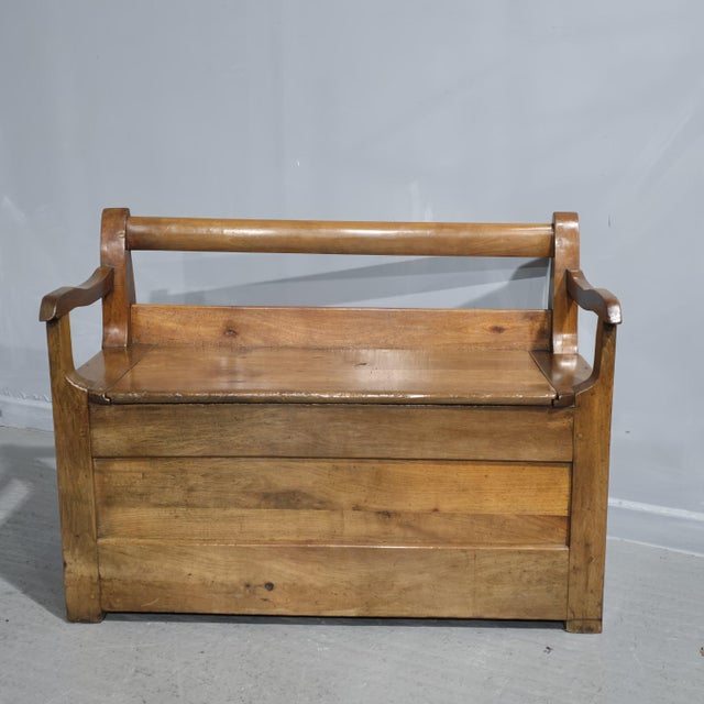 French Cherry Hall Bench, 1800s For Sale - Image 14 of 14