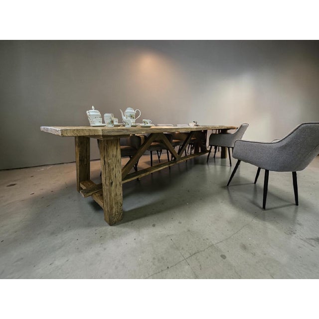 Belgian Style Oak Table, 2001 For Sale - Image 4 of 6