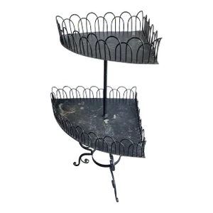 Victorian Wrought Iron Two Tiered Corner Planter