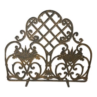 Traditional w.c. Bradley UniFlame Ornate Cast Aluminum Fireplace Screen For Sale