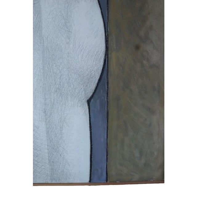 1960s 1960s Louis Bunce Abstract Oil & Graphite on Canvas For Sale - Image 5 of 9