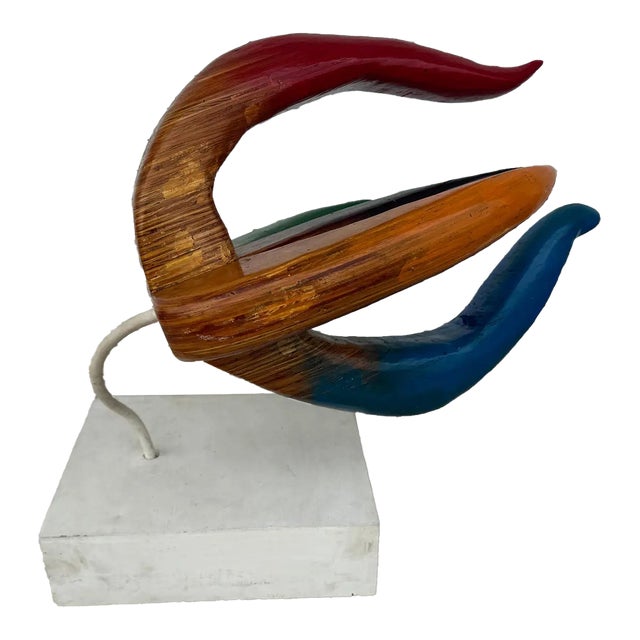 Hy Farber 39" Handcrafted Wood Floral Art Sculpture For Sale