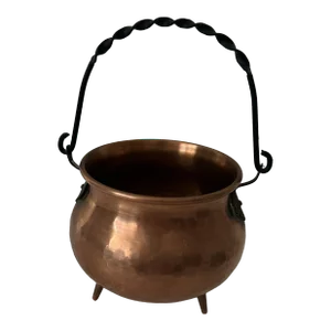 Vintage Mid 20th Century Copper Cachepot Cauldron