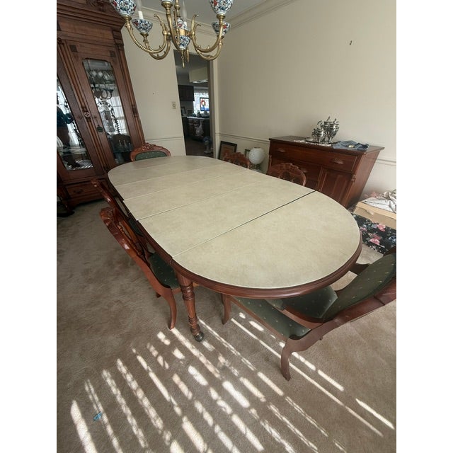 Carl Forslund Cherry Dining Table With Six Chairs and Custom Table Pads For Sale - Image 10 of 15