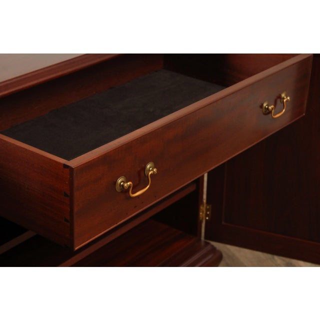 Chippendale Style Custom Mahogany Server Cabinet For Sale - Image 4 of 12