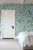 Limoncello Floral & Lemon Grasscloth Wallpaper by House Party | Mediterranean Blue | 8 Yards For Sale - Image 4 of 7
