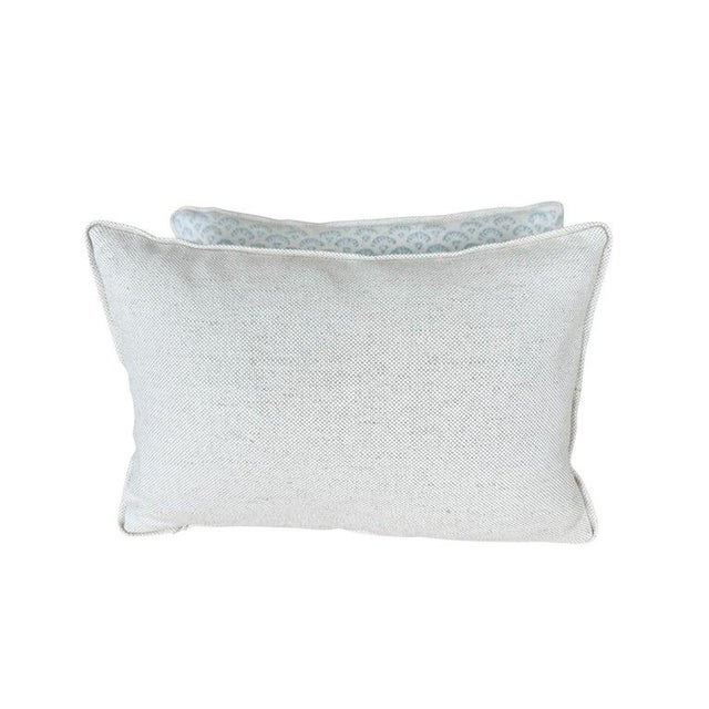 Melissa Levinson Pair of Custom Printed Linen Pillows With Down Inserts For Sale - Image 4 of 4