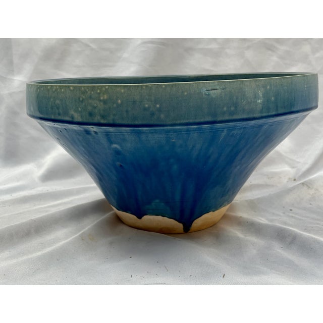 Artisan Pottery Hand Thrown Drip Glaze Bowl For Sale In Dallas - Image 6 of 12