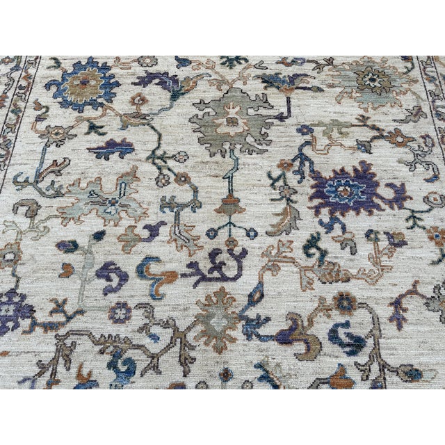 Ivory & Violet Oushak Rug 8x10 For Sale - Image 9 of 9