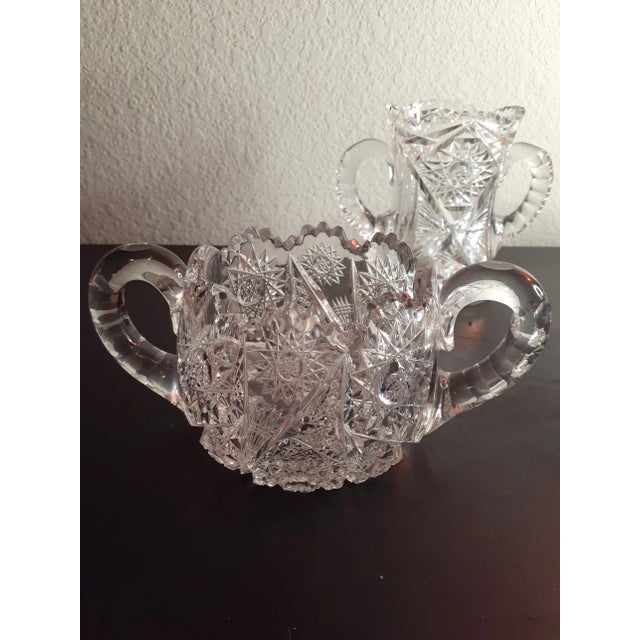 1920s American Brilliant Cut Glass Tea Set- 3 Pieces For Sale - Image 4 of 6
