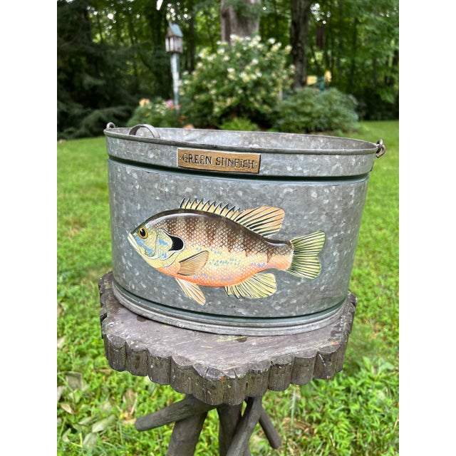 Early 20th Century Bait Tins With Painted Sunfish - Set of 2 For Sale - Image 4 of 13