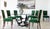 Set of Eight Jules Leleu Dining Chairs, Newly Restored in Emerald Bouclé For Sale - Image 11 of 12