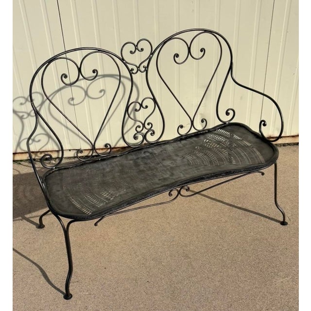 Wrought Iron Bench, 1949 For Sale - Image 7 of 7