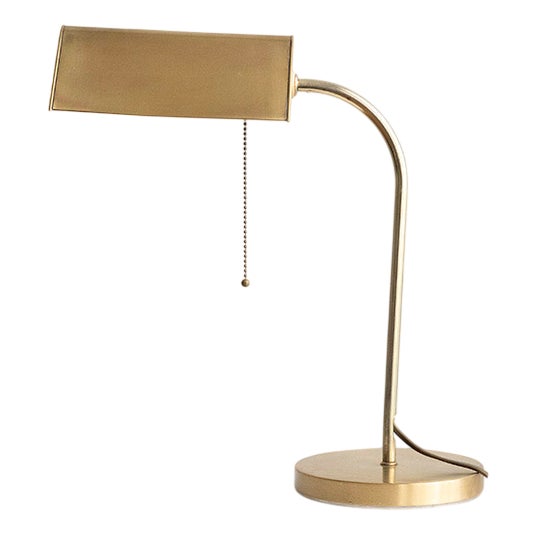 Banker Style Brass Table Lamp, Germany, 1970s For Sale