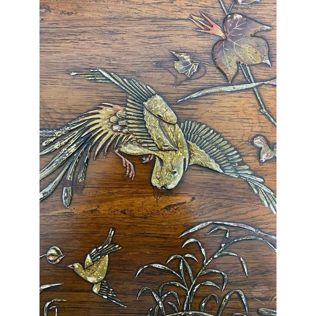 Antique Japanese Inspired Lacquered Side Table by Bailly Théroux For Sale - Image 12 of 18