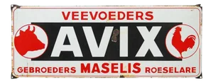 Antique Dutch Metal Farm Animal Feed Sign