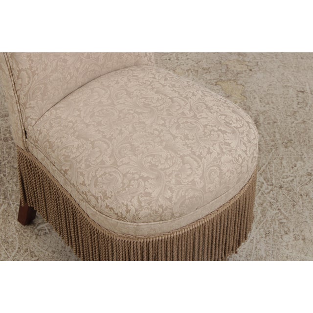 Pair of Design Master High Back Upholstered Slipper Chairs For Sale - Image 9 of 18