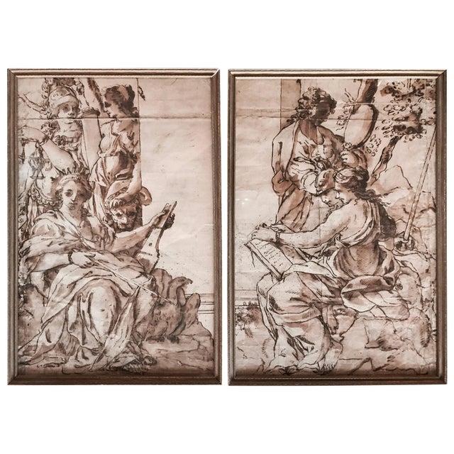 Mid 18th Century Old Master Drawings - a Pair For Sale - Image 5 of 5