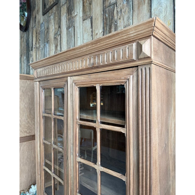 Tan Antique Glass-Fronted Bookcase, 1890s For Sale - Image 8 of 14