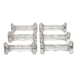 French Sculptural Glass Knife Rests - Set of 6 For Sale