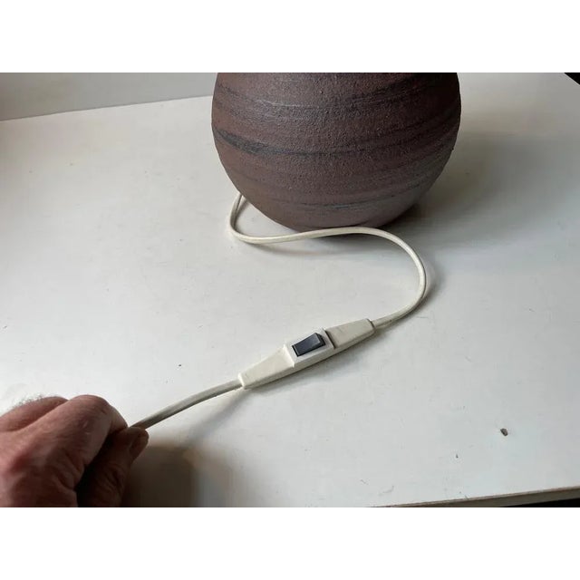 Black Danish Modern Ceramic Orbit Table Lamp by K. W. Andersen, 1980s For Sale - Image 8 of 10