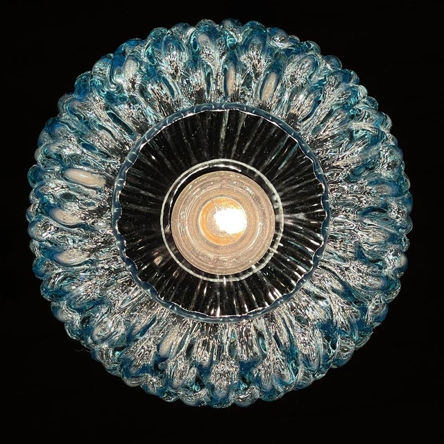 Mid-Century Modern Vintage Blue Murano Pendant Lamp from Stilnovo, 1950s For Sale - Image 3 of 15