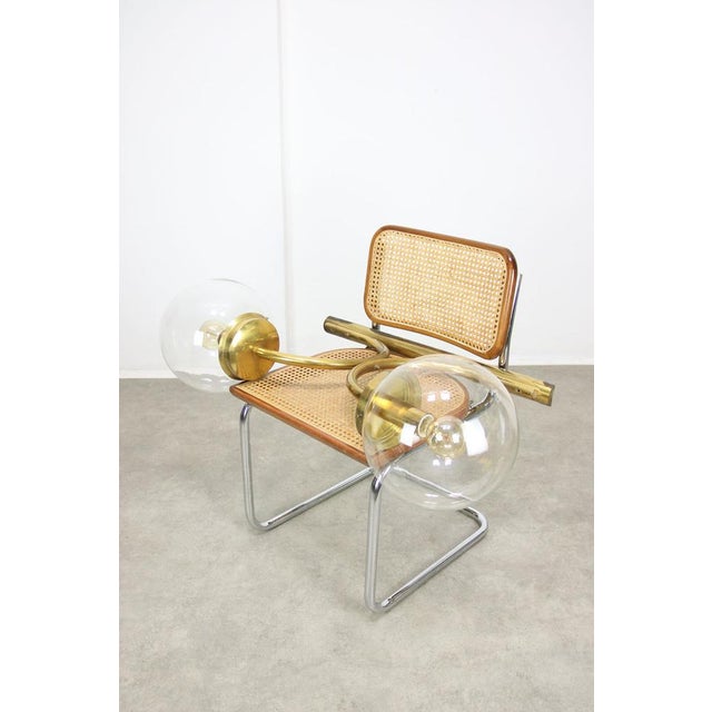 Mid-Century Modern Large Mid-Century Italian Brass Wall or Ceiling Lamp, 1960s For Sale - Image 3 of 16