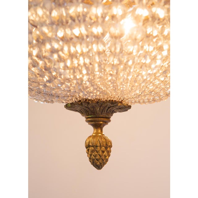 French Corbeille Chandelier in Bronze and Glass, 1890s For Sale - Image 10 of 14