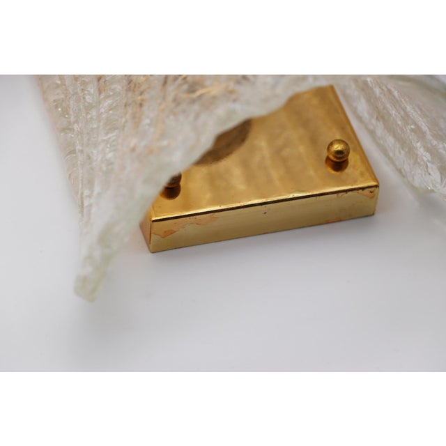 Set of Three Vintage Murano Glass and Brass Wall Sconce, 1970 For Sale - Image 13 of 17