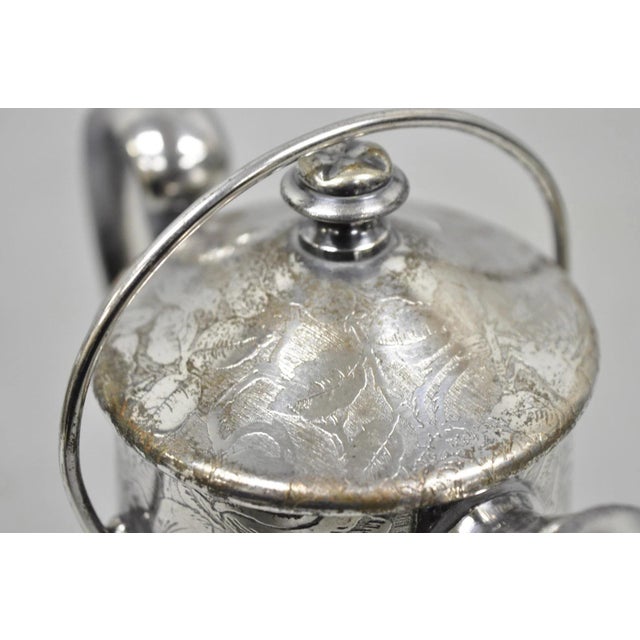 Metal Antique Silver Plated Martini Shaker Pitcher "Tapestry" by Weidlich Brothers For Sale - Image 7 of 12