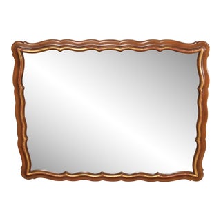 John Widdicomb French Provincial Style Partial Gilt Scalloped Mirror For Sale