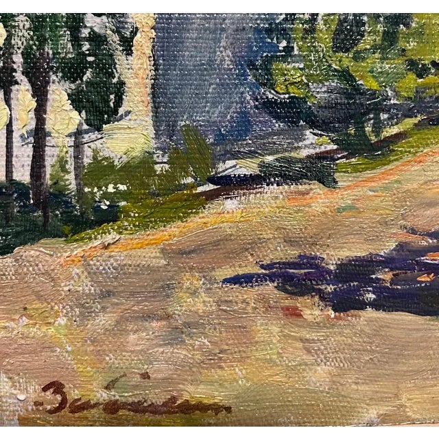 Green Vyacheslav Zabelin, Sunny Day Landscape, 1970s, Oil, Framed For Sale - Image 8 of 12