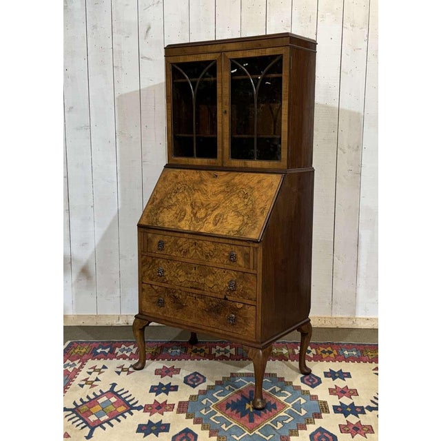 English Writing Desk in Walnut Burl, 1930s For Sale - Image 6 of 18