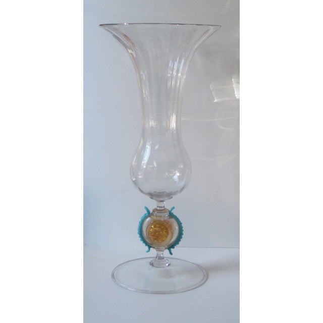 Benvenuto Barovier Venetian Glass Flute Vase circa 1920 14.75 x 6.75 x 5.75 in. The oldest glass company in Italy and...