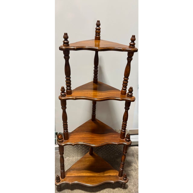 Vintage Wood Corner Stand For Sale - Image 6 of 6