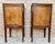1940s Pair of French Empire Style Wood Nightstands With Inlay and Bronze Mounts For Sale - Image 10 of 11