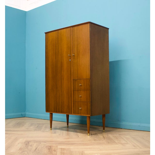 Mid-Century Modern Walnut Compact Wardrobe from Uniflex, 1960s For Sale - Image 4 of 12