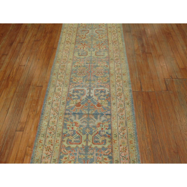 Antique Zabihi Collection Long Blue Persian Malayer Runner - 2'5" x 18'1" For Sale - Image 10 of 12