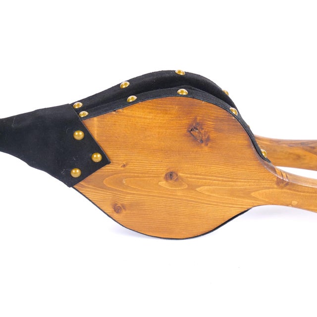 North American Hand-Carved Wood Brass Fireplace Bellows For Sale - Image 9 of 10