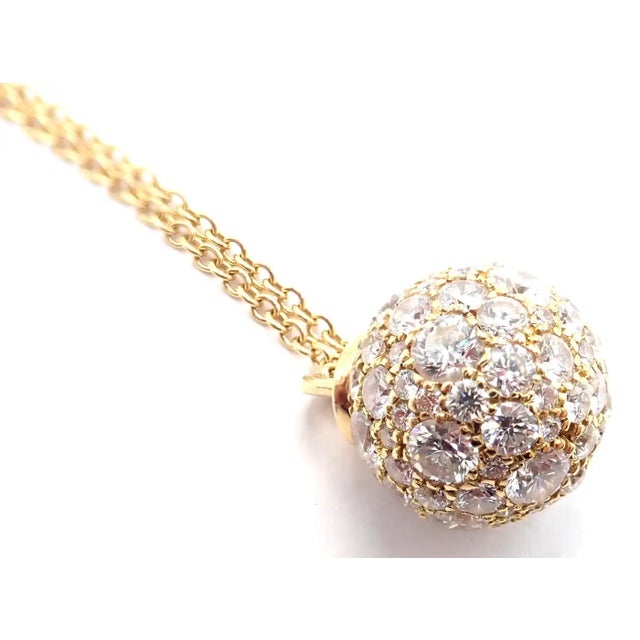 Contemporary Tiffany & Co. Hardware Diamond Ball Yellow Gold Pendant Necklace For Sale - Image 3 of 12