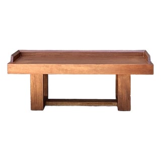 Vintage Plank Wood Coffee Table For Sale