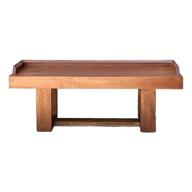 Vintage Plank Wood Coffee Table For Sale