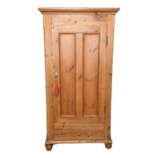 Late 19th Century Antique English Pine Wardrobe / Armoire For Sale