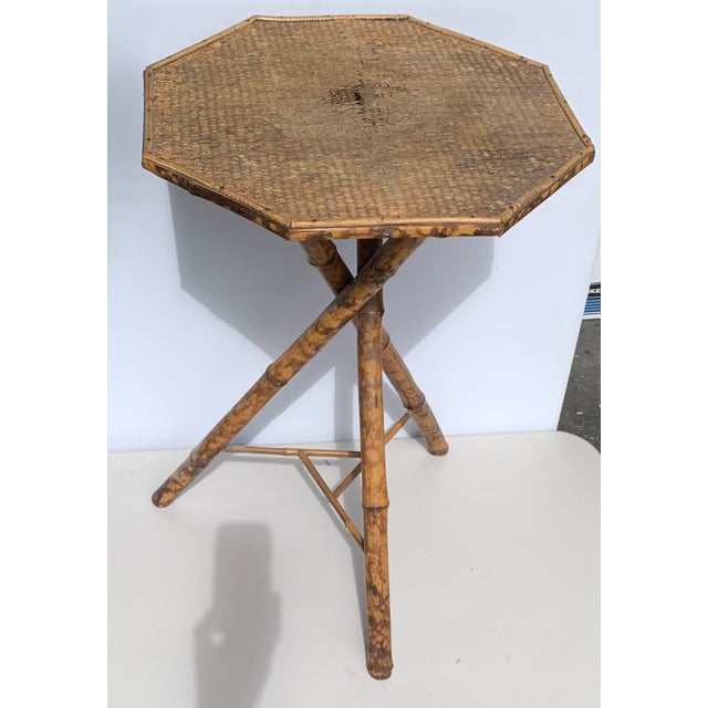 Traditional Vintage Bamboo Side Table For Sale - Image 3 of 6