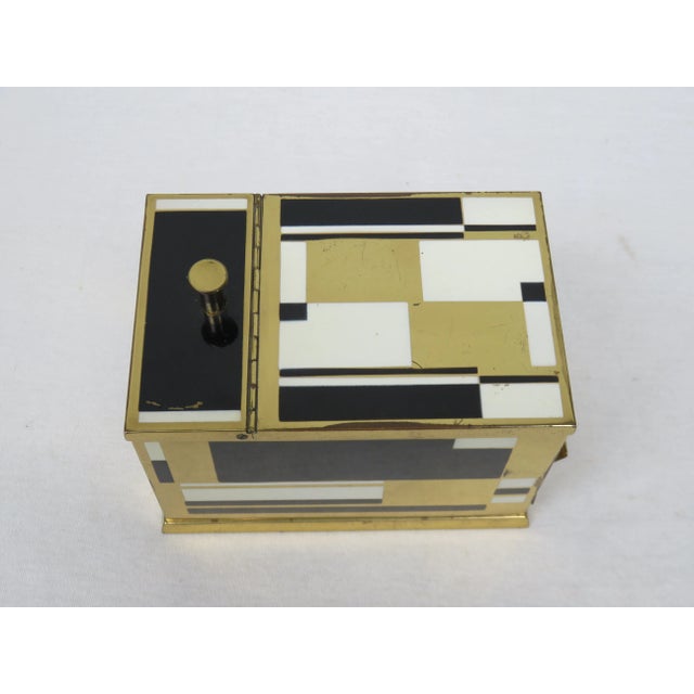 Black Art Deco Black & White Brass Cigarette Dispenser from Erhard & Söhne For Sale - Image 8 of 15