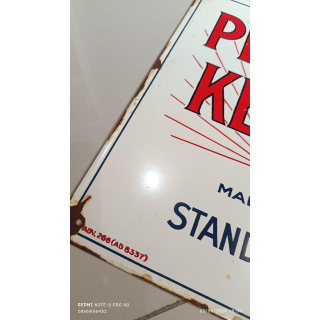 Vintage Perfection Kerosene Standard Oil Metal Sign Advertising Reproduce Steel 1.3mm For Sale - Image 9 of 14